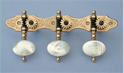 L112: Hauser style engraved brass side plates, light mop oval buttons