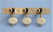 D110: Baker style engraved brass side plates, reverse gearing, synthetic ivory oval buttons