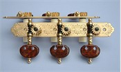 L243: Rodgers style engraved brass side plates, snake wood kidney buttons, cream colored rollers