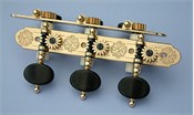 L360: Rodgers style engraved brass side plates, ebony oval buttons, cream colored rollers
