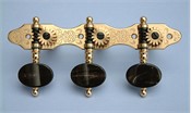 L302: Hauser style engraved brass side plates, black horn oval buttons